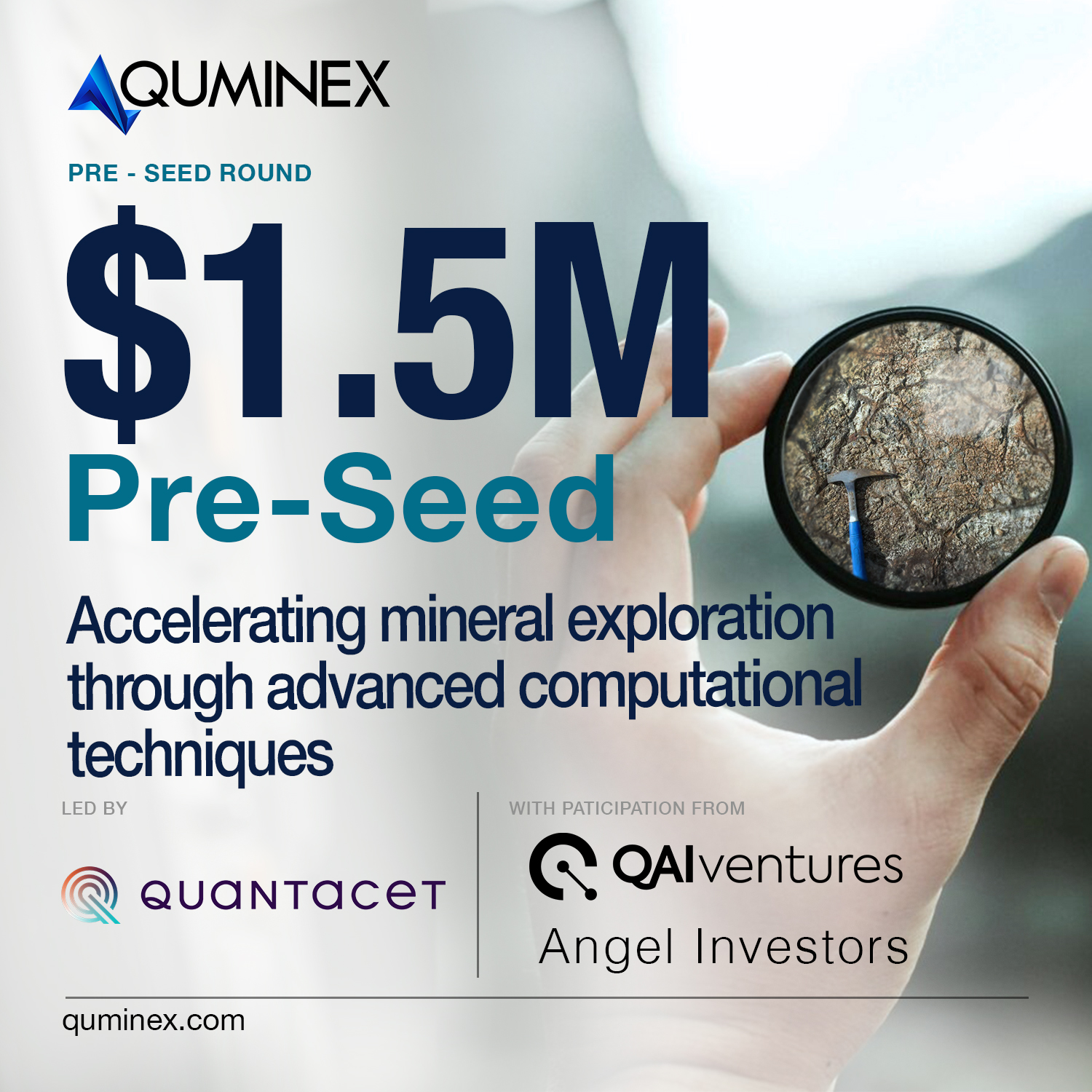 QUMINEX SECURES $1.5 MILLION CAD PRE-SEED FINANCING